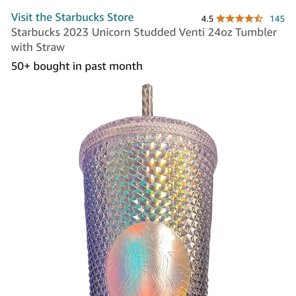 Starbucks Iridescent Bling Diamond Studded Cold Cup